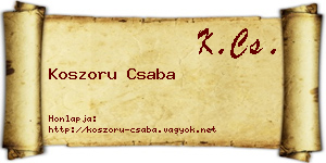 Koszoru Csaba névjegykártya