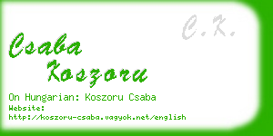 csaba koszoru business card